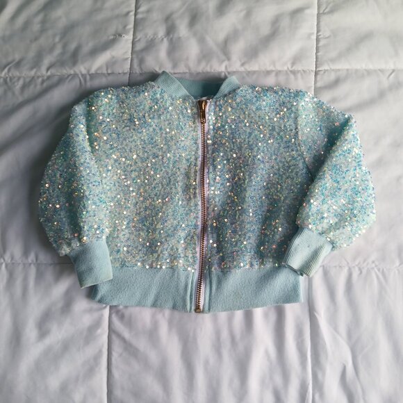 Girls Mila Rose Sparkling Turquoise Jacket 3T - Picture 1 of 7